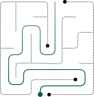 Dotted Maze With Green Path Illustration