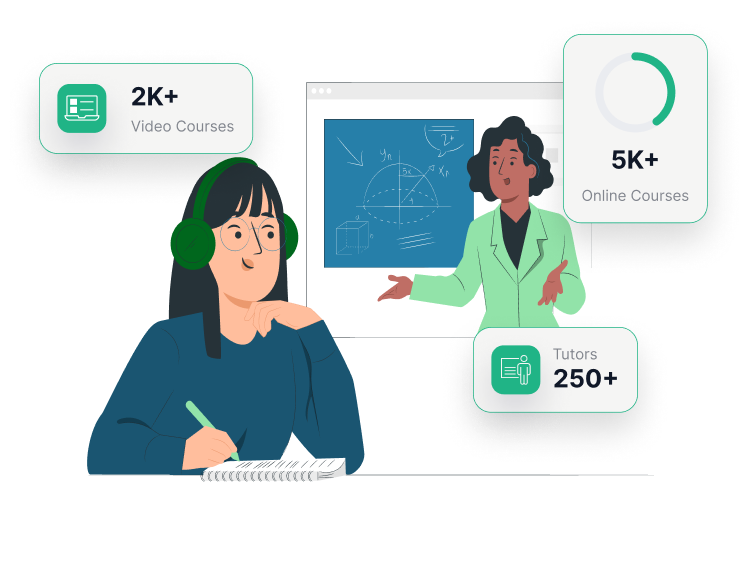 Illustration of a Person Studying on Online learning Platform